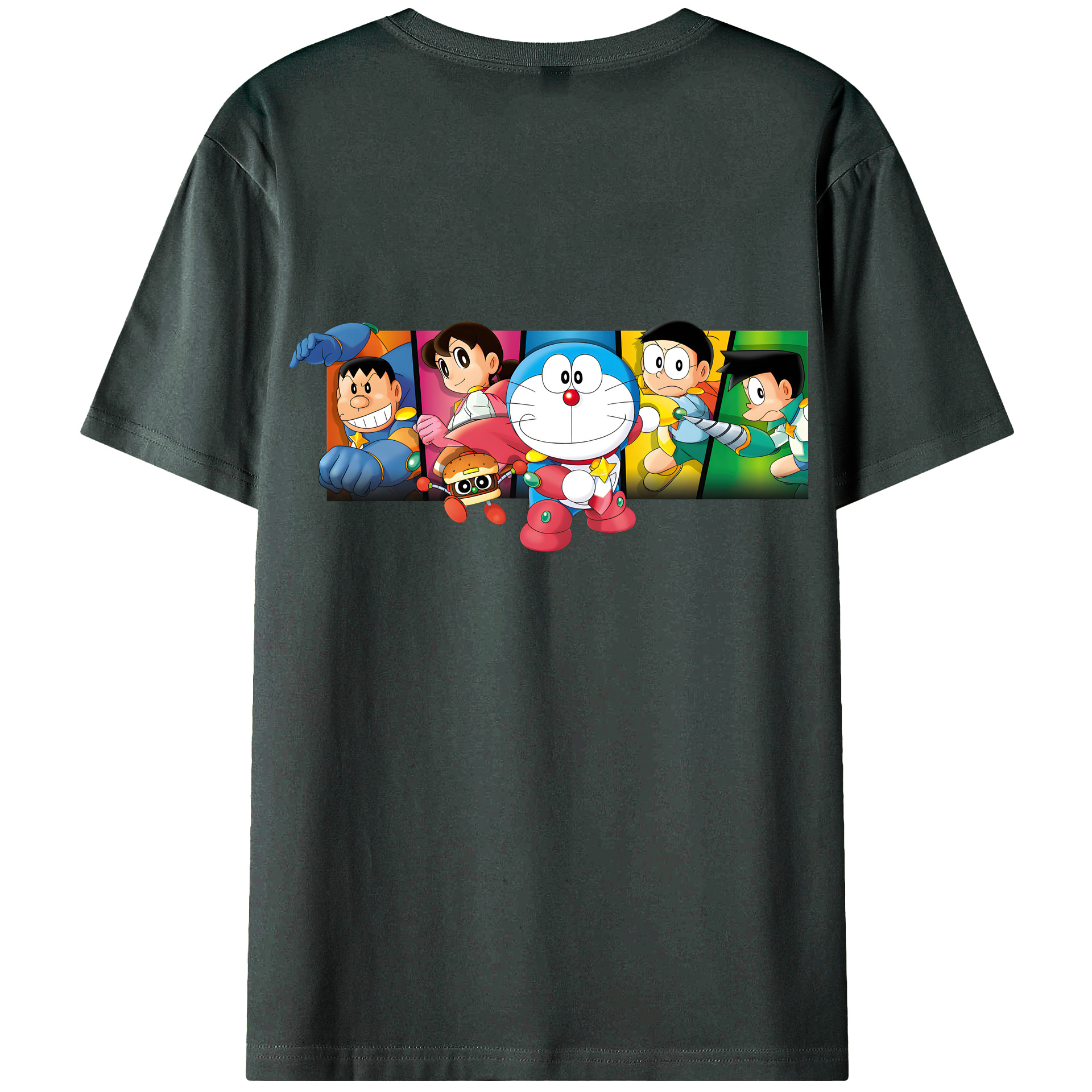 （画像用） ドラえもん Doraemon 綿100％ メンズ半袖Tシャツ（バックプリント） 通気性